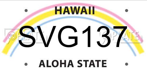 SVG137 Hawaii License Plate