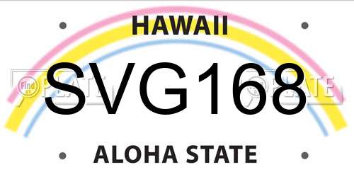 SVG168 Hawaii License Plate