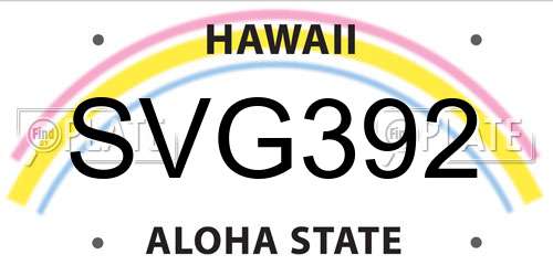 SVG392 Hawaii License Plate