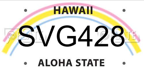 SVG428 Hawaii License Plate