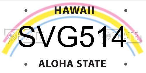 SVG514 Hawaii License Plate