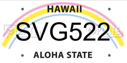 SVG522 Hawaii License Plate