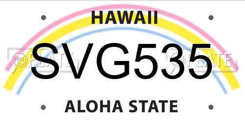 SVG535 Hawaii License Plate