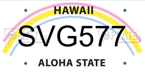 SVG577 Hawaii License Plate