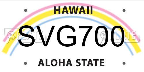 SVG700 Hawaii License Plate