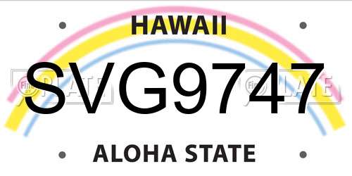 SVG9747 Hawaii License Plate