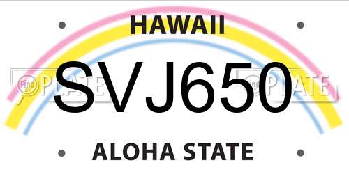 SVJ650 Hawaii License Plate