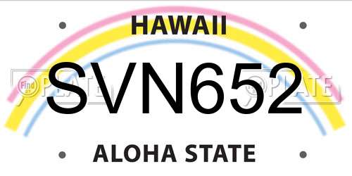SVN652 Hawaii License Plate