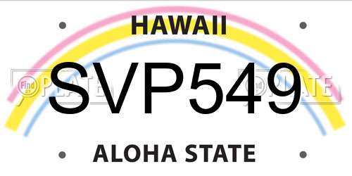 SVP549 Hawaii License Plate