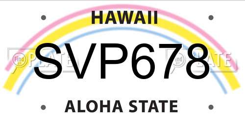 SVP678 Hawaii License Plate