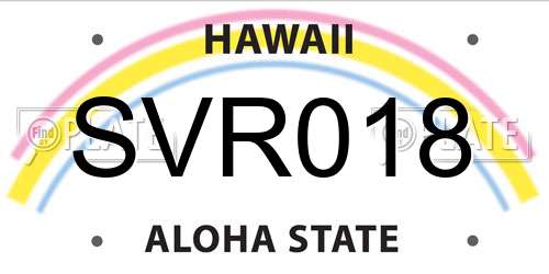 SVR018 Hawaii License Plate