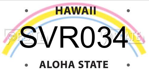 SVR034 Hawaii License Plate