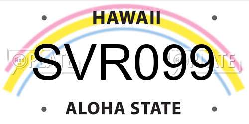 SVR099 Hawaii License Plate