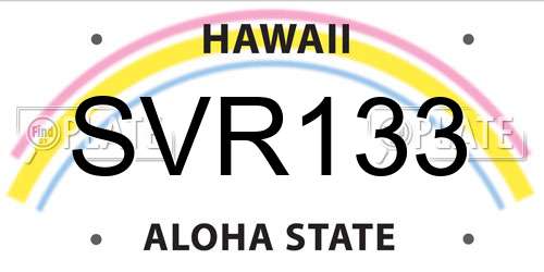 SVR133 Hawaii License Plate