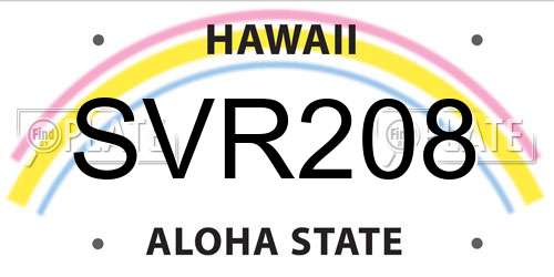 SVR208 Hawaii License Plate