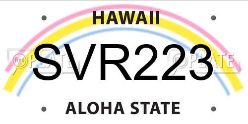 SVR223 Hawaii License Plate