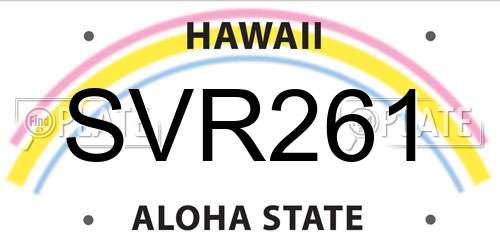 SVR261 Hawaii License Plate