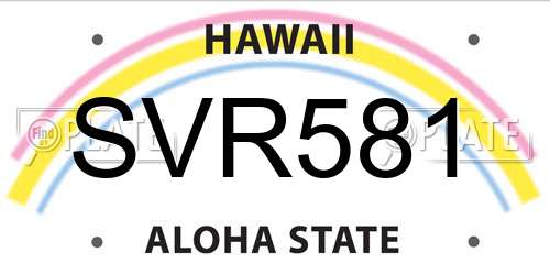 SVR581 Hawaii License Plate
