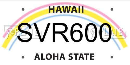 SVR600 Hawaii License Plate