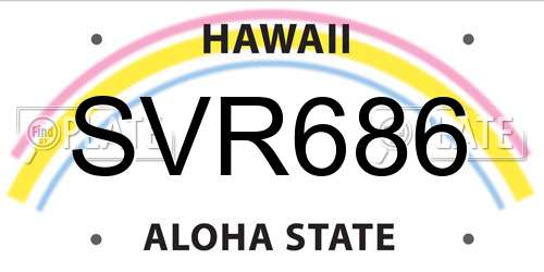 SVR686 Hawaii License Plate