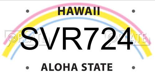 SVR724 Hawaii License Plate