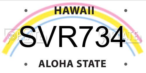 SVR734 Hawaii License Plate
