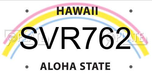 SVR762 Hawaii License Plate