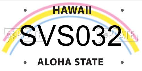 SVS032 Hawaii License Plate