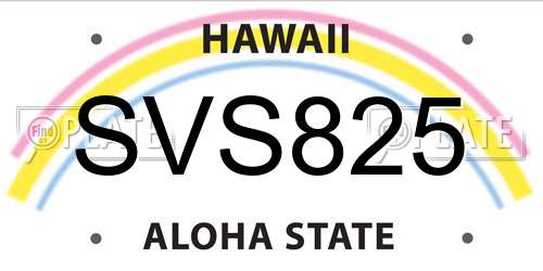 SVS825 Hawaii License Plate