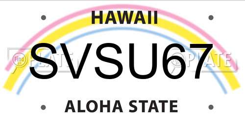 SVSU67 Hawaii License Plate