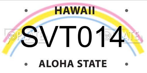 SVT014 Hawaii License Plate