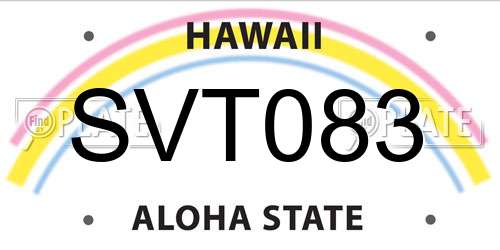 SVT083 Hawaii License Plate