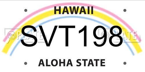 SVT198 Hawaii License Plate