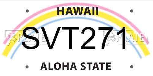SVT271 Hawaii License Plate