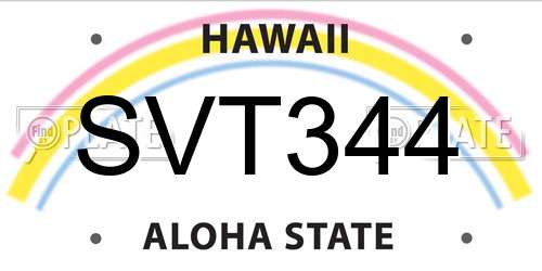 SVT344 Hawaii License Plate