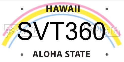 SVT360 Hawaii License Plate