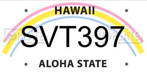 SVT397 Hawaii License Plate
