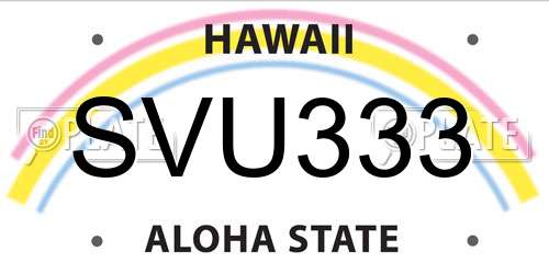 SVU333 Hawaii License Plate