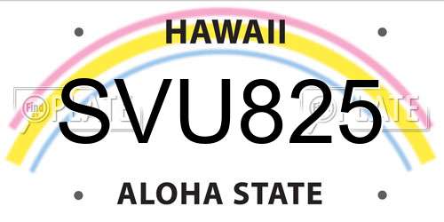 SVU825 Hawaii License Plate