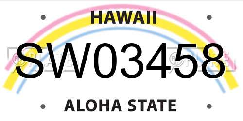 SW03458 Hawaii License Plate