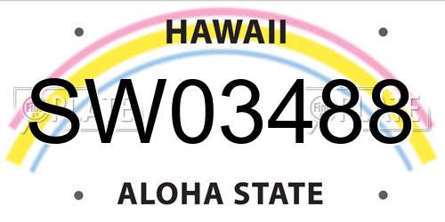 SW03488 Hawaii License Plate