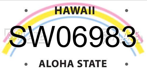 SW06983 Hawaii License Plate