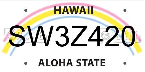 SW3Z420 Hawaii License Plate
