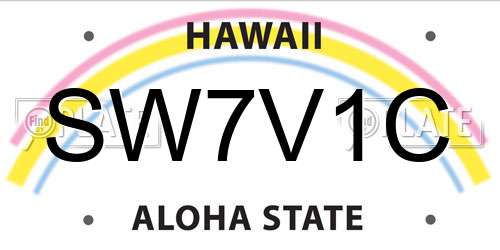 SW7V1C Hawaii License Plate