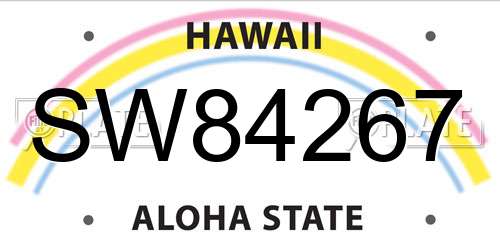 SW84267 Hawaii License Plate