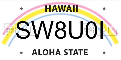 SW8U0I Hawaii License Plate