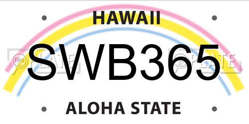 SWB365 Hawaii License Plate