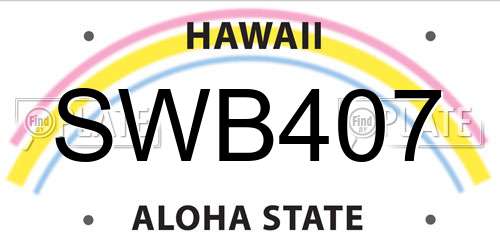 SWB407 Hawaii License Plate