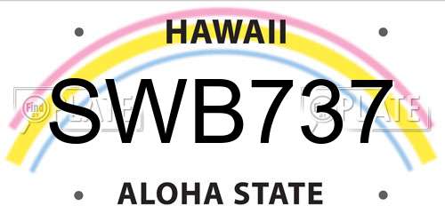 SWB737 Hawaii License Plate