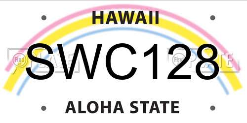 SWC128 Hawaii License Plate